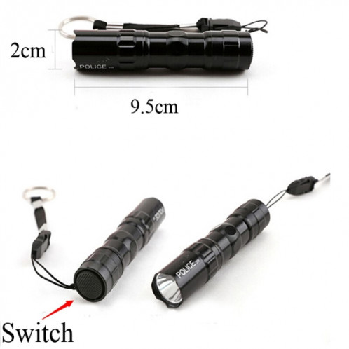 Mini lampe torche tactique lumineuse superbe imperméable petite lampe de poche avec porte-clés SH54451999-06