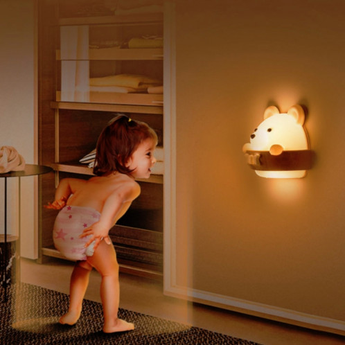 Lampe murale de protection des yeux de chevet avec télécommande pour ours avec 3 modes d'éclairage, style: rechargeable SH0002919-08