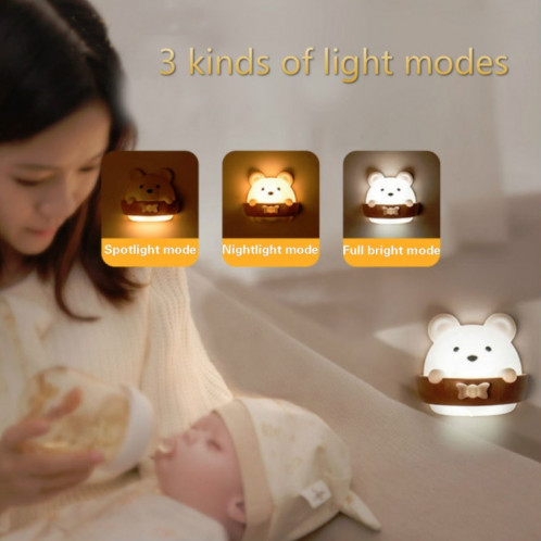 Lampe murale de protection des yeux de chevet avec télécommande pour ours avec 3 modes d'éclairage, style: rechargeable SH0002919-08