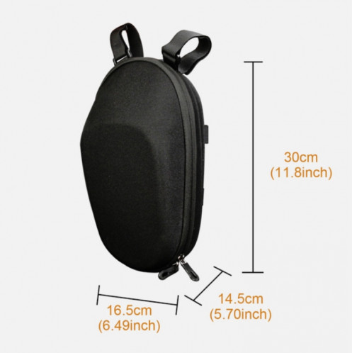 Pour Xiaomi No.9 Scooter électrique en cuir PU étanche EVA Hard Shell Bag Sac avant de voiture pliable électrique, taille: 30 x 16,5 x 14,5 cm (gris) SH601B1994-06