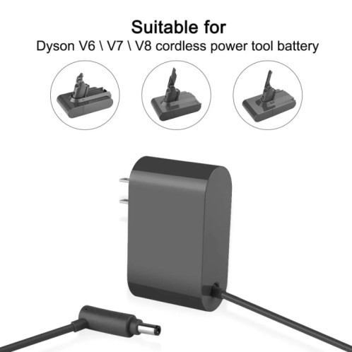 Prise adaptateur secteur pour accessoires d'aspirateur 26,1 V pour Dyson Dyson V6 / V7 / V8, prise Standard: prise américaine SH36981566-04