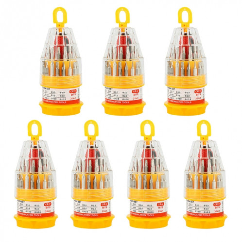 7 ensembles de tournevis outil de réparation de téléphone portable croisé tournevis de pagode ensemble de tournevis multifonctionnel, spécification: 31 pièces en 1 petit SH04011773-04