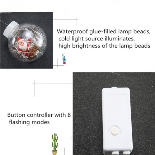 Lumière de rideau de fil de cuivre à LED souhaitant une boule de décoration de Noël, livraison de style aléatoire, type de prise: (lumière blanche chaude) SH801A1266-05