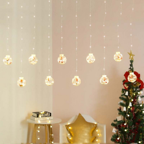 Lumière de rideau de fil de cuivre à LED souhaitant une boule de décoration de Noël, livraison de style aléatoire, type de prise: (lumière blanche chaude) SH801A1266-05