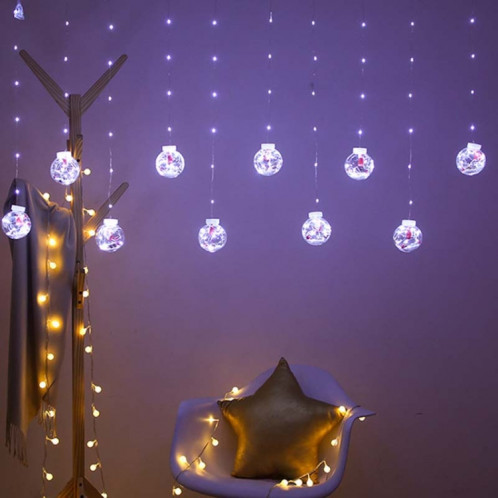 Lumière de rideau de fil de cuivre à LED souhaitant une boule de décoration de Noël, livraison de style aléatoire, type de prise: (lumière blanche) SH801B210-05