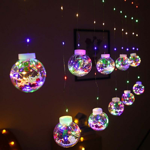 Lumière de rideau de fil de cuivre à LED souhaitant une boule de décoration de Noël, livraison de style aléatoire, type de prise: prise UE (lumière colorée) SH801C467-05