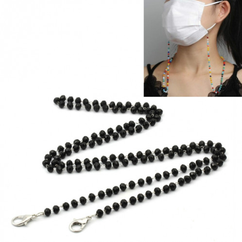 5 PCS Mask Lanyard Handmade Crystal Bead Chain Anti-Drop Hanging Glasses Chain, Couleur: Noir SH1002566-06