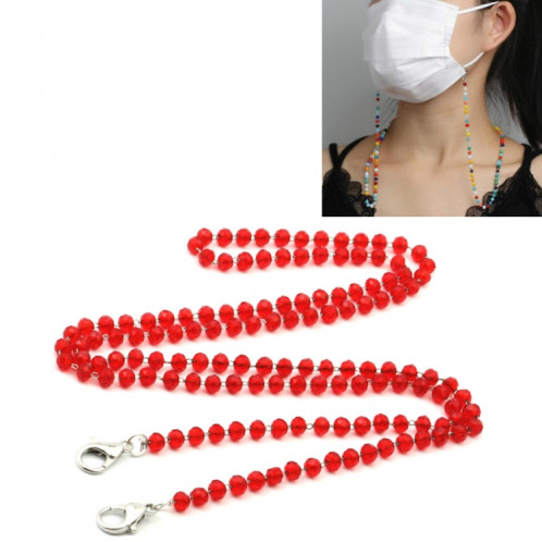 5 PCS Mask Lanyard Handmade Crystal Bead Chain Anti-Drop Hanging Glasses Chain, Couleur: Rouge SH1003140-06