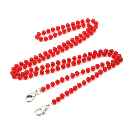 5 PCS Mask Lanyard Handmade Crystal Bead Chain Anti-Drop Hanging Glasses Chain, Couleur: Rouge SH1003140-06