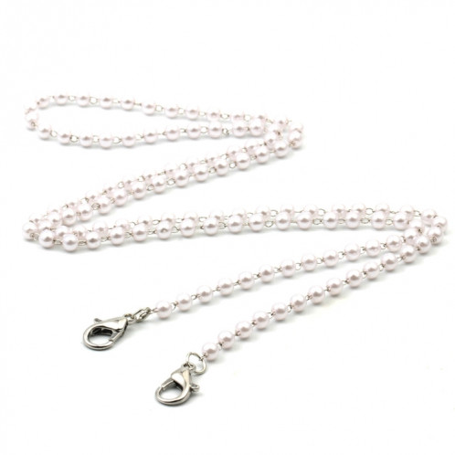 5 PCS Mask Lanyard Handmade Crystal Bead Chain Anti-Drop Hanging Glasses Chain, Couleur: Blanc SH1004989-06