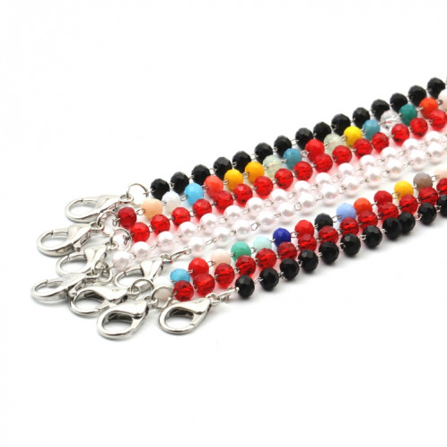 5 PCS Mask Lanyard Handmade Crystal Bead Chain Anti-Drop Hanging Glasses Chain, Couleur: Blanc SH1004989-06