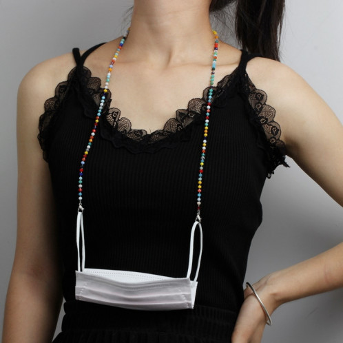5 PCS Mask Lanyard Handmade Crystal Bead Chain Anti-Drop Hanging Glasses Chain, Couleur: Blanc SH1004989-06