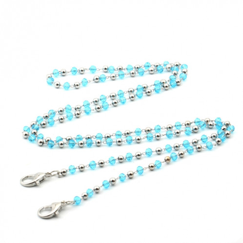 4 PCS Collier Personnalisé À La Main Cristal Perle Chaîne Masque Anti-Perdu Lanyard Lunettes Chaîne (Bleu) SH301B470-05