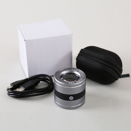 Type de tube rechargeable avec lampe blanche LED Mesure et identification de l'échelle de la lampe UV Verre optique HD Loupe 10 fois SH3795887-08