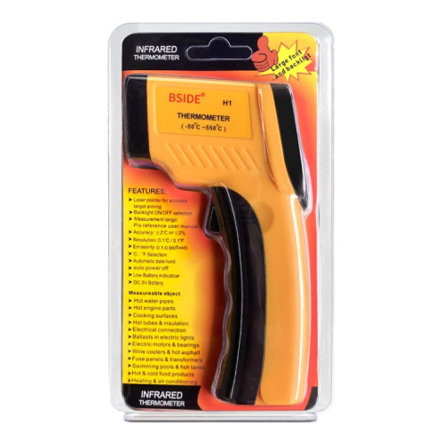 Thermomètre infrarouge BSIDE H1 550 degrés Celsius Thermomètre portatif sans contact SB58751262-013