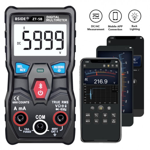 BSIDE ZT-5B Smart Bluetooth 6000 mots multimètre numérique à plage automatique SB5879287-05