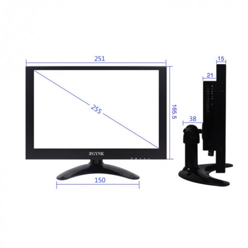 ZGYNK B1042 Écran d'ordinateur portable haute définition en métal, taille: 10,1 pouces VGA AV HDMI BNC SZ81031140-08