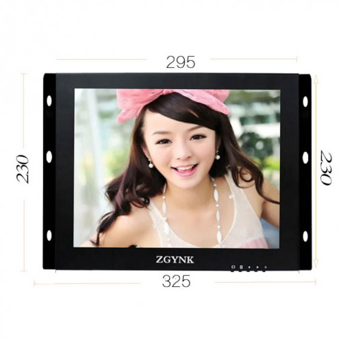 ZGYNK B1042 Écran d'ordinateur portable haute définition en métal, taille: 12 pouces VGA AV HDMI BNC SZ81041686-08