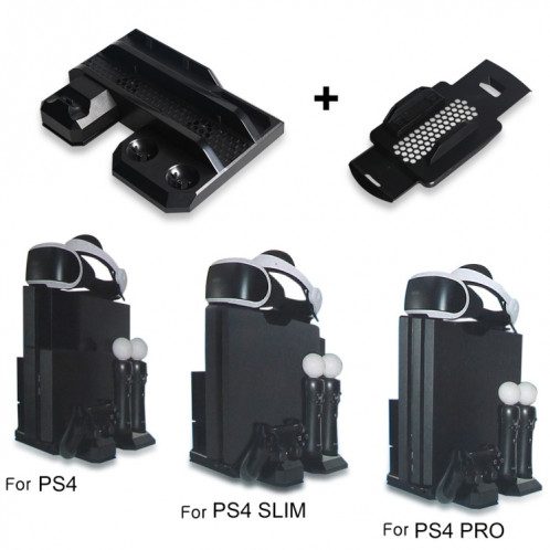 DOBE TP4-888 support multifonction hôte double Base de chargement poignée de ventilateur support de charge pour PS4 / SLIM / PRO / VR SD2601458-06