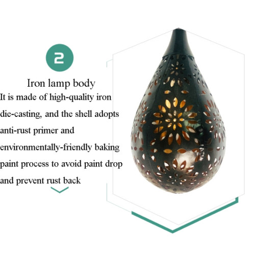 Jardin solaire suspendu lumière extérieure jardin décoration lampe de projection lustre en fer étanche SH6701690-08