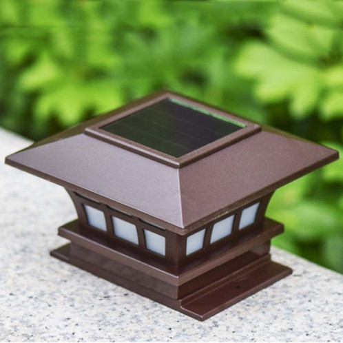 Lampe de tête de colonne de café solaire Lampe murale décorative imperméable extérieure (lumière chaude) SH001B80-08