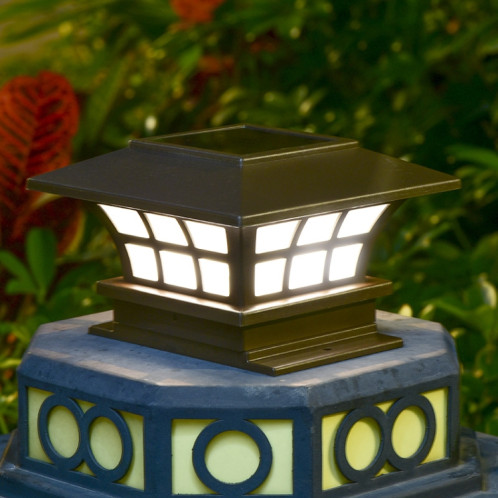 Lampe de tête de colonne de café solaire Lampe murale décorative imperméable extérieure (lumière chaude) SH001B80-08