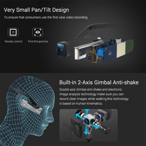 Caméra de sport intelligente avec mise au point automatique en direct ORDRO EP7 4K, style: sans télécommande (argent noir) SH701A318-020