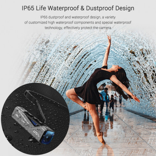 ORDRO EP7 4K Caméra de sport intelligente avec mise au point automatique avec mise au point automatique, style: avec télécommande (argent noir) SH702A46-020