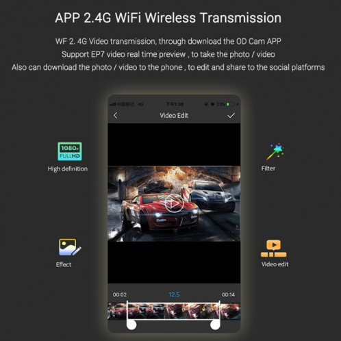 ORDRO EP7 4K Caméra de sport intelligente avec mise au point automatique avec mise au point automatique, style: avec télécommande (argent noir) SH702A46-020