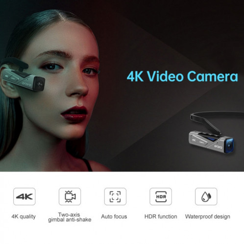 ORDRO EP7 4K Caméra de sport intelligente avec mise au point automatique avec mise au point automatique, style: avec télécommande (argent noir) SH702A46-020