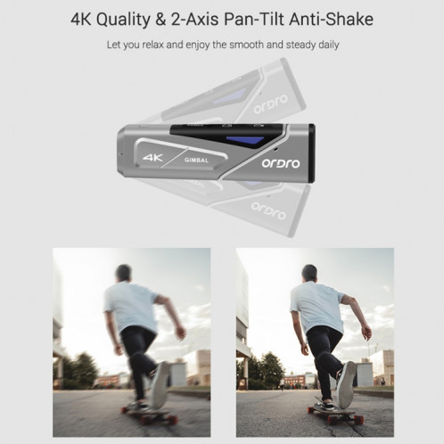 ORDRO EP7 4K Caméra de sport intelligente avec mise au point automatique avec mise au point automatique, style: avec télécommande (argent noir) SH702A46-020