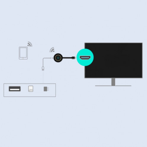 K8SE 2.4GHz / 5GHz double bande 1080P MiraScreen récepteur de dongle d'affichage WiFi sans fil bâton HDTV pour Chromecast SH7321375-010