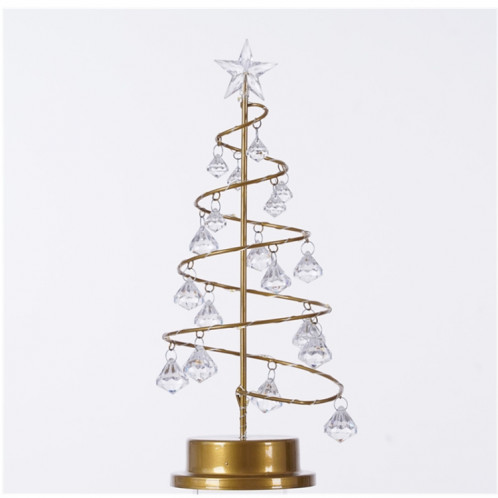 LED en fer forgé veilleuse cristal arbre de noël lumière chambre décoration petite lampe de table SH9982608-08