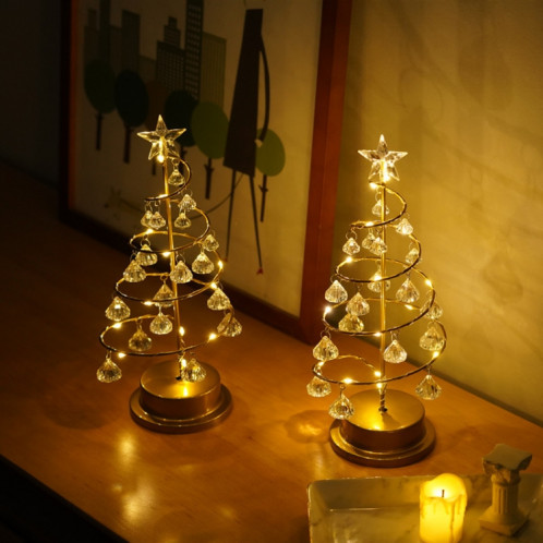 LED en fer forgé veilleuse cristal arbre de noël lumière chambre décoration petite lampe de table SH9982608-08