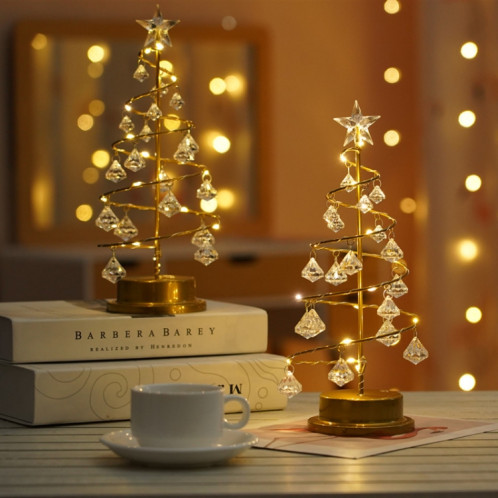 LED en fer forgé veilleuse cristal arbre de noël lumière chambre décoration petite lampe de table SH9982608-08