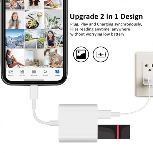 8 broches vers USB2.0 + 8 broches interface OTG Sdapter, prise en charge du système IOS 13 (mise à niveau) SH601A31-07