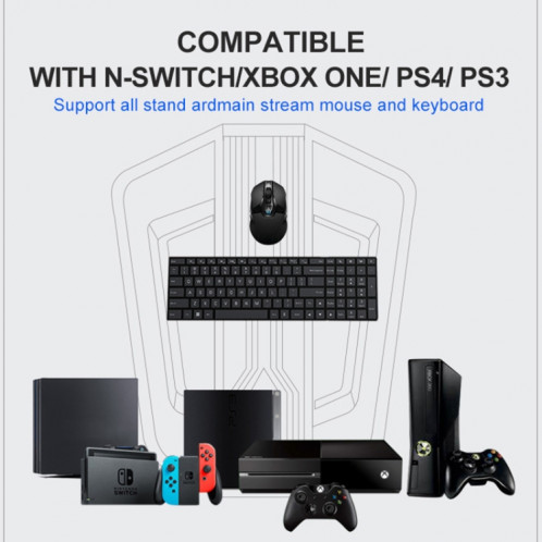 Convertisseur de clavier et de souris pour PS4 / Switch / PS4 Pro / XBOX ONE (modèles audio pris en charge) SH601B255-012
