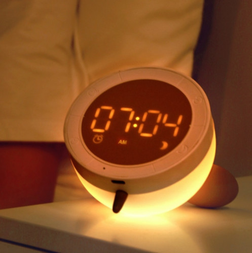 Veilleuse en silicone souris mignonne avec fonction réveil électronique chevet lampe de bureau de sommeil horloge d'apprentissage SH47841223-07