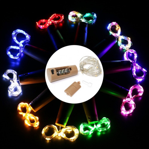 10 pièces Guirlande LED pour bouteille fil de cuivre IP44 lampe de décoration étanche: 2m 20 LEDs (lumière blanche) SH902B1730-06