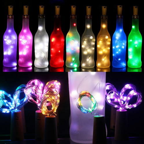10 pièces Guirlande LED pour bouteille fil de cuivre IP44 lampe de décoration étanche: 2m 20 LEDs (lumière blanche) SH902B1730-06