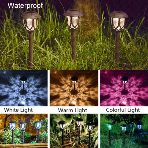 Solaire extérieur jardin pelouse réverbère jardin LED paysage décoratif lumière Villa Ground Plug Light (lumière colorée) SH601C437-09