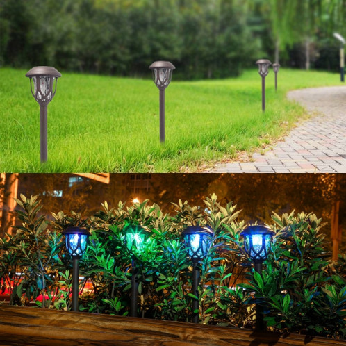 Solaire extérieur jardin pelouse réverbère jardin LED paysage décoratif lumière Villa Ground Plug Light (lumière colorée) SH601C437-09