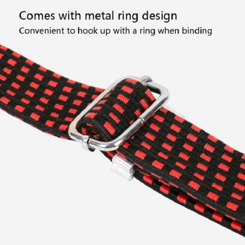 Corde de liaison de vélo 3 pièces élargissant et épaississant la corde d'étagère de corde élastique élastique polyvalente pour bagages, longueur: 2 m (rouge) SH203A741-08