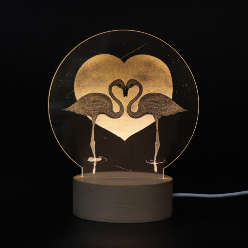 Atmosphère 3D Décorative Lumière Acrylique Intérieur Sculpté LED Night Light Lampe De Table Fille Créative (Flamingo) SH401F951-05