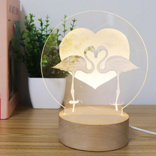 Atmosphère 3D Décorative Lumière Acrylique Intérieur Sculpté LED Night Light Lampe De Table Fille Créative (Flamingo) SH401F951-05