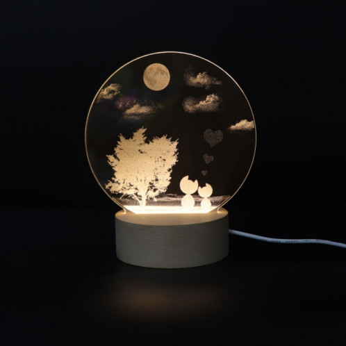 Atmosphère 3D Lumière Décorative Acrylique Intérieur Sculpté LED Veilleuse Lampe De Table Fille Créative (Chat Arbre) SH401H919-05
