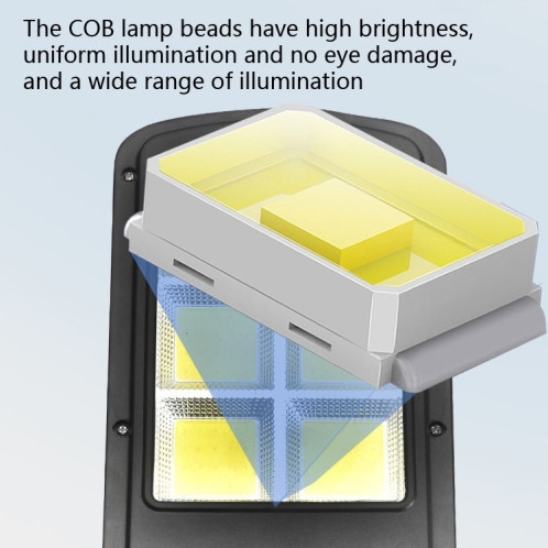 Induction du corps humain de l'énergie solaire 30W + contrôle de la lumière réverbère multifonction télécommande éclairage extérieur 6COB avec RC SH07011362-08