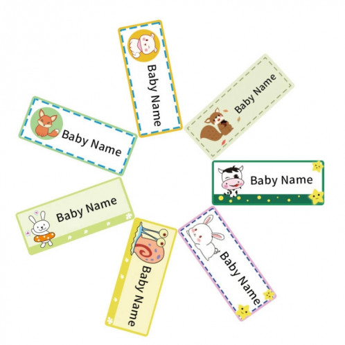 Étiquette d'autocollant de nom d'enfants d'école primaire, taille: 1x2.5 pouces (4 combinaisons) SH301A1083-08