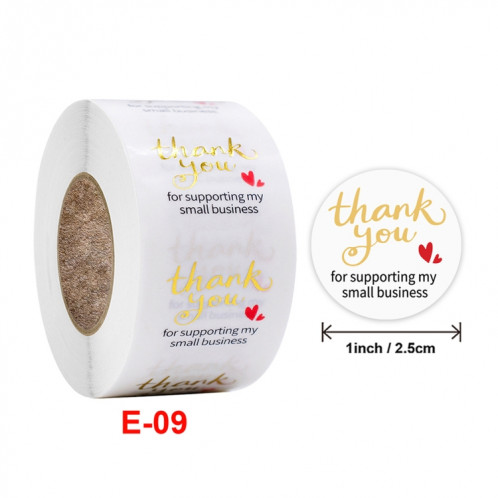 3 PCS Transparent Dorure Merci Cuisson Autocollant Enveloppe Autocollant D'étanchéité Cadeau Décoration Étiquette, Taille: 2.5 cm / 1 pouce (E-09) SH901B1620-05