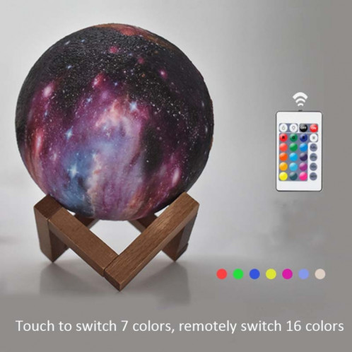 1W lampe de lune 3D enfants cadeau lampe de table peint ciel étoilé LED veilleuse, couleur de la lumière: 15cm Pat Control 3 couleurs SH89021523-08